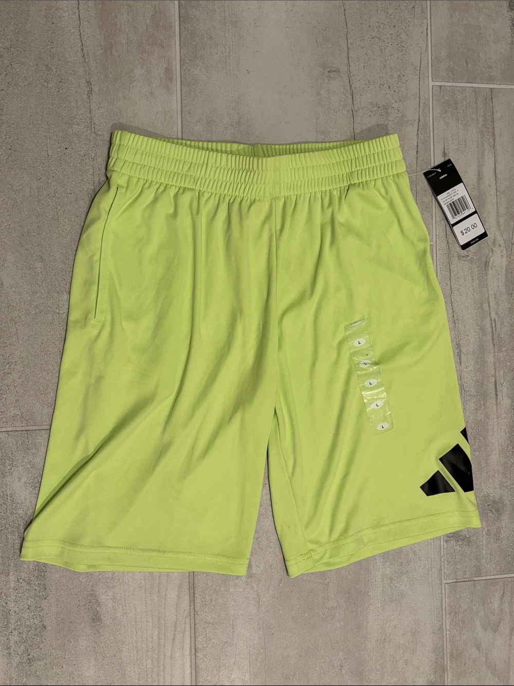 adidas Kids Neon Lime Athletic Shorts